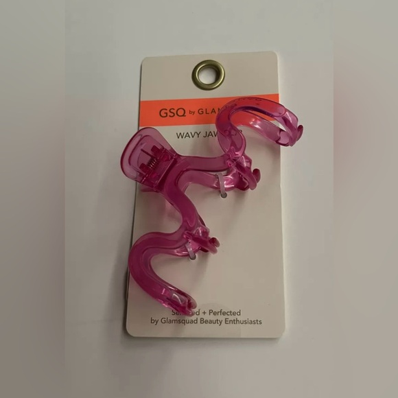 New Pink Wavy Jaw Hair Clip 3 11/16" made in Bangladesh GSQ by Glamsquad - Picture 14 of 14